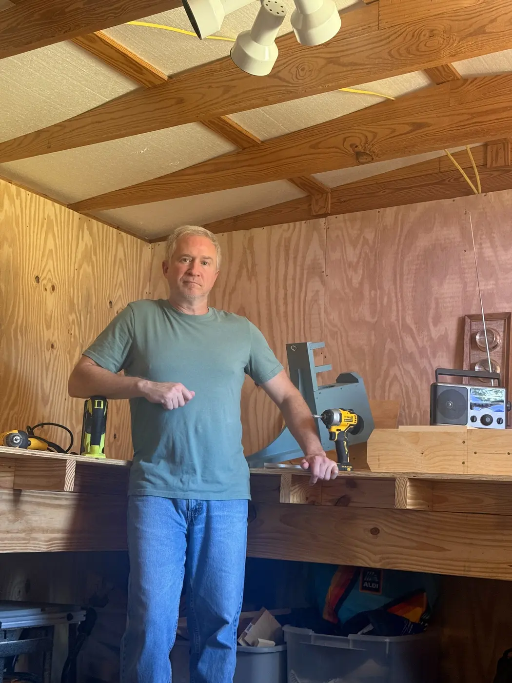 Uncle Mike standing in his Monroe, Louisiana woodworking shop